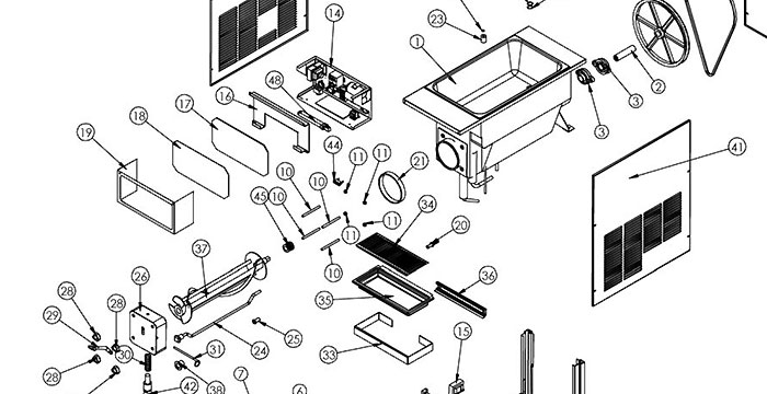 Exploded View of a Grindmaster Crathco Wilch 3311 Single Barrel Beverage Freezer